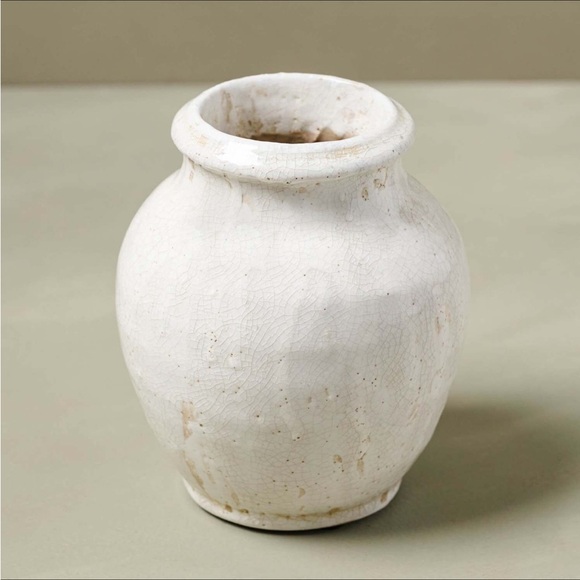 Marie Small Distressed Crackle Ceramic Vase - Magnolia - Picture 7 of 9